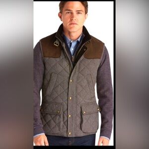 Jos A Bank 1905 Outerwear Big & Tall Size 3X Gray Brown Quilted Outerwear Vest